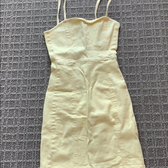h&m yellow denim dress H&M Yellow Denim Dress w Slit, Women's Fashion, Dresses & Sets, Dresses on  Carousell